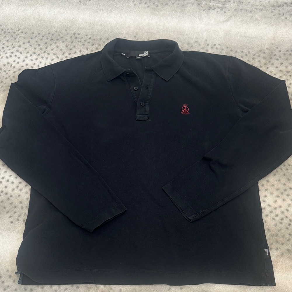 Love Moschino Black Polo with Red Logo